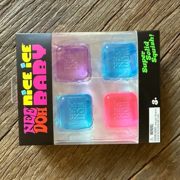 NeeDoh Nice Ice Baby Schylling Squishy Cube Fidget Toy 4 Pack NWT Sensory Stress - Picture 2 of 3